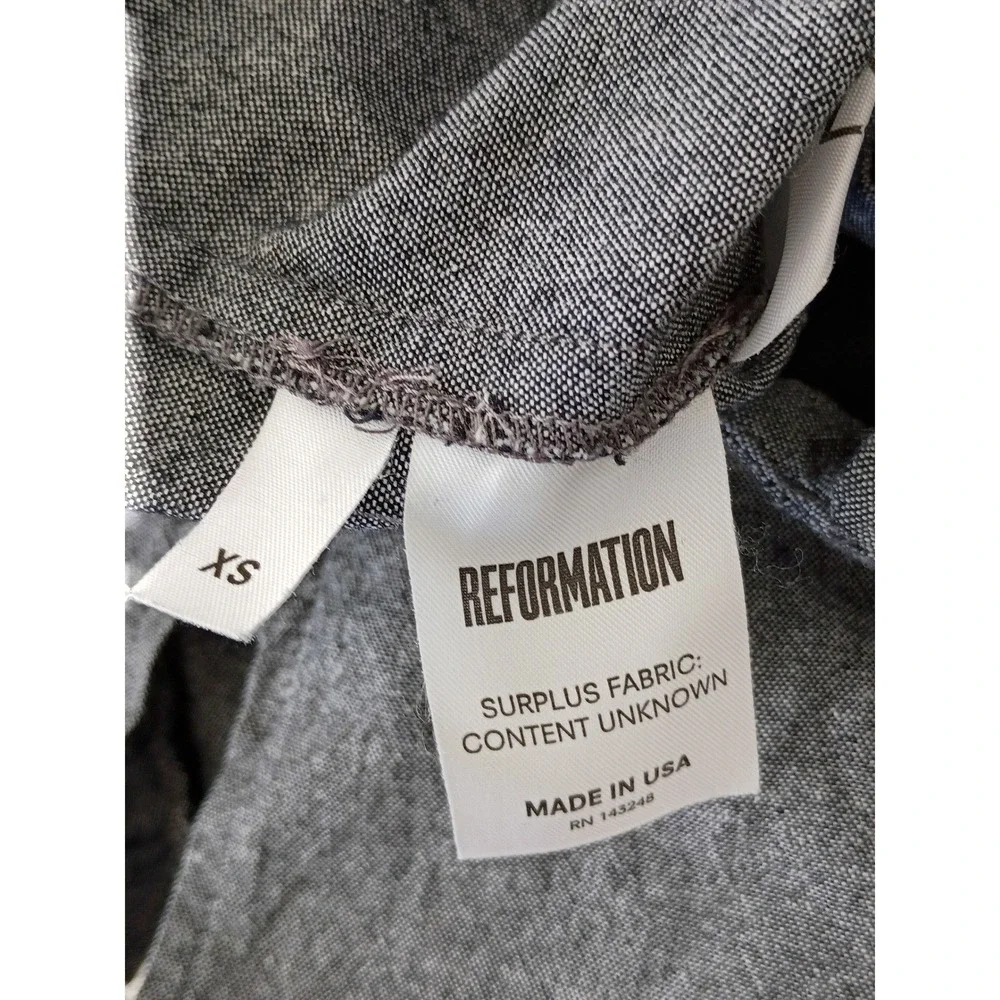 Reformation Minimalist $218 Grey Short Sleeve Wide Leg Tie Waist Jumpsuit Fits S